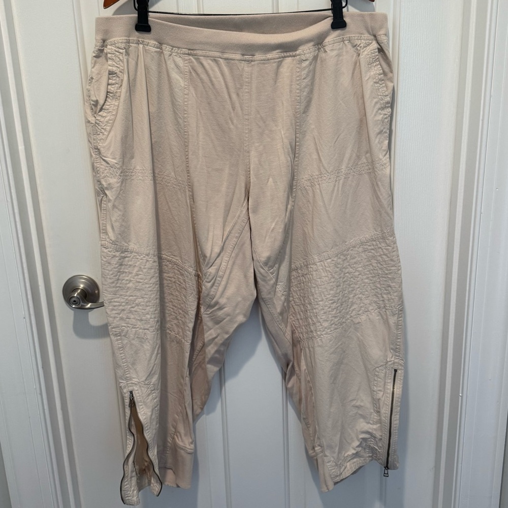 Anthropologie Daily Practice Beige Cropped Ankle Pants